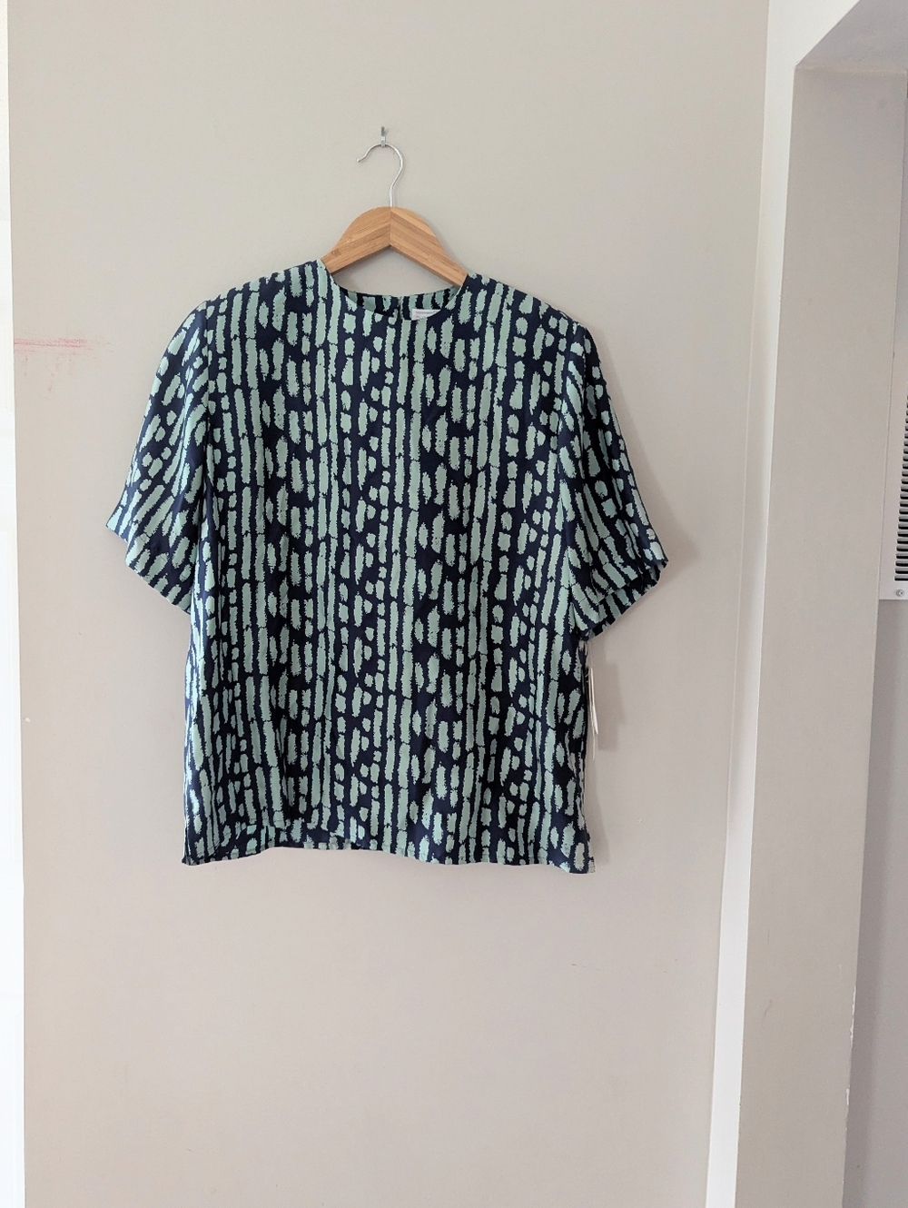 Doncaster Vintage 100% Silk Top w/ Shoulder Pads NWT Size 8 Blue Teal
